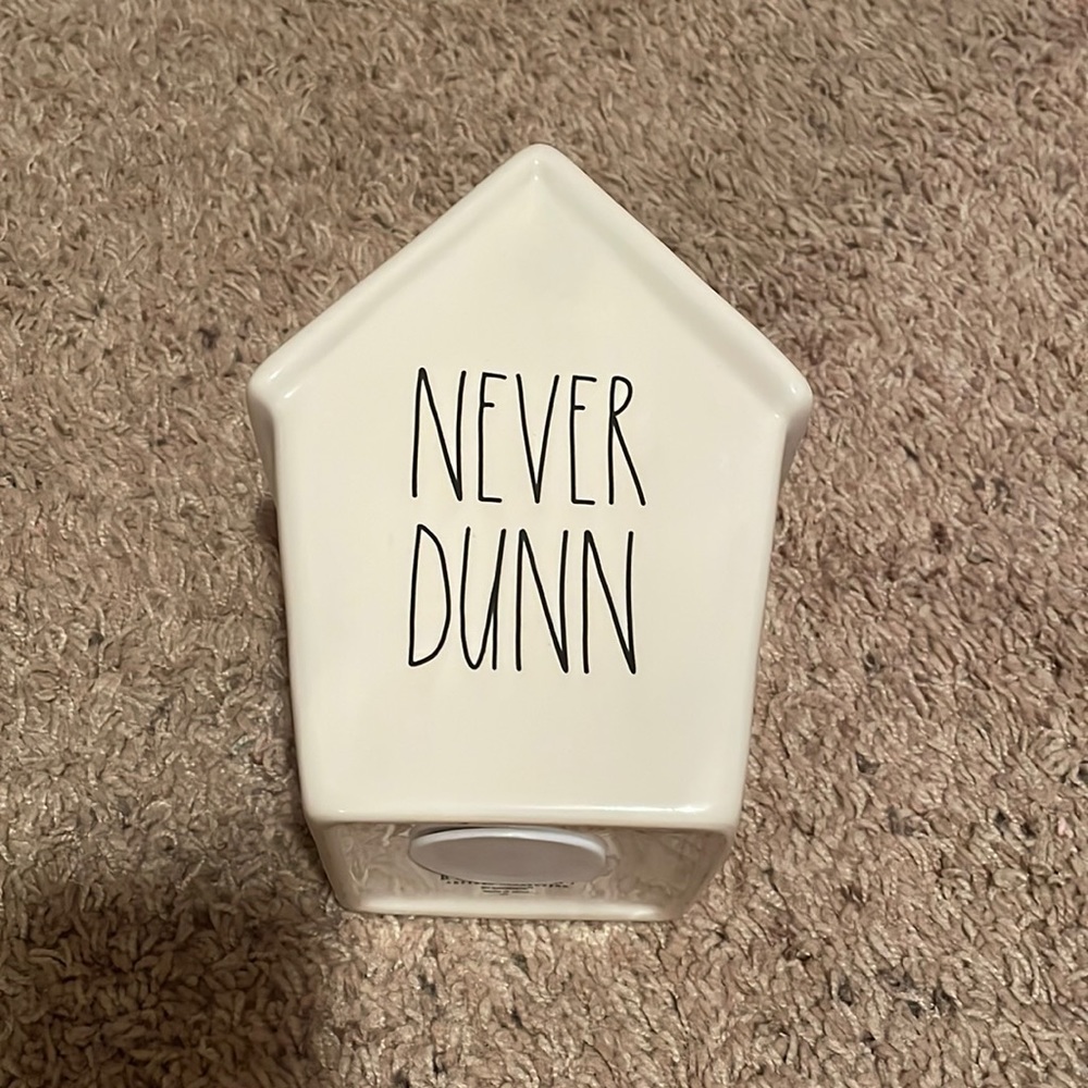 RAE DUNN "NEVER DUNN" HOUSE PIGGY BANK
